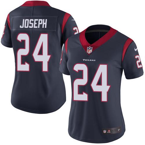 Nike Texans #24 Johnathan Joseph Navy Blue Team Color Women's Stitched NFL Vapor Untouchable Limited Jersey